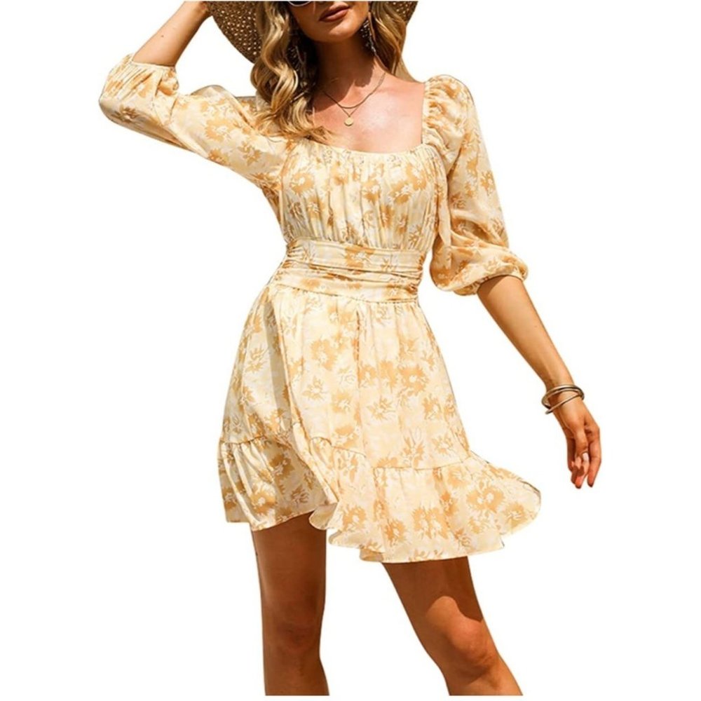 NWOT Exlura Women's Lantern Sleeve Tie Back Dress XXL